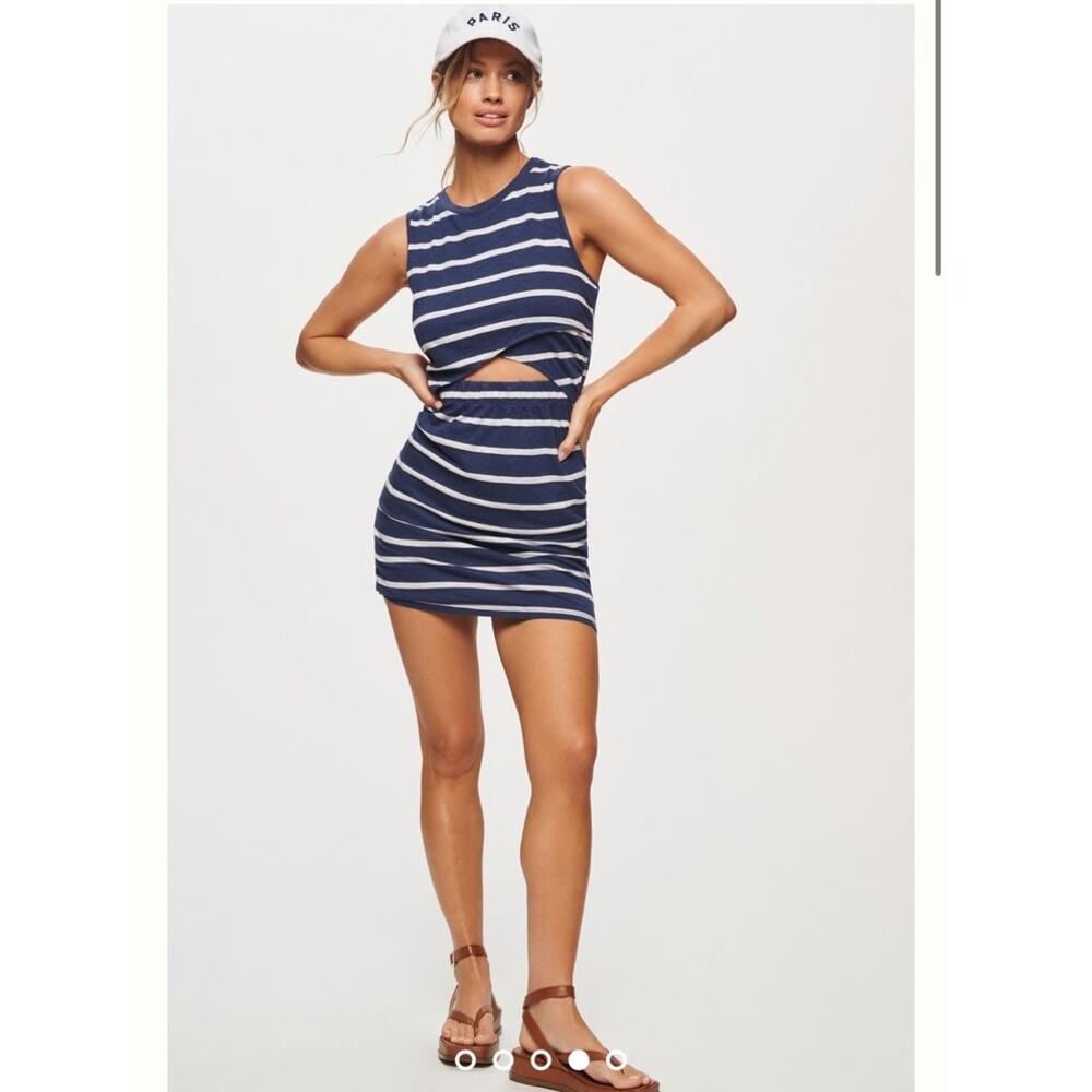 T.La Navy and White Striped Mini Dress